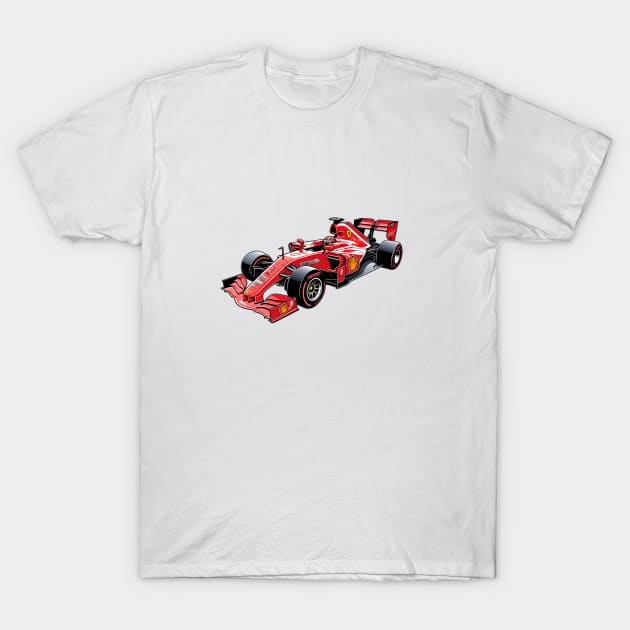 Red Formula 1 Car T-Shirt by Artifyio